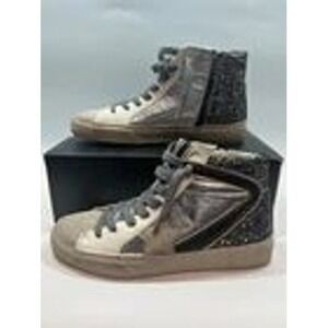 ShuShop Passion Women's Hi-Top Sneaker Glitter/Black Side Zip Size 10